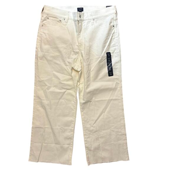NWT J.Crew Wide Leg Crop Jean In All Day Stretch White Size 33 - Picture 3 of 8